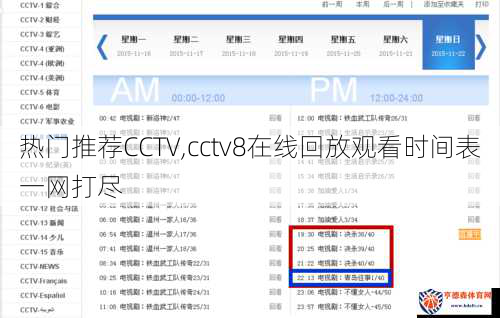 热门推荐CCTV,cctv8在线回放观看时间表一网打尽